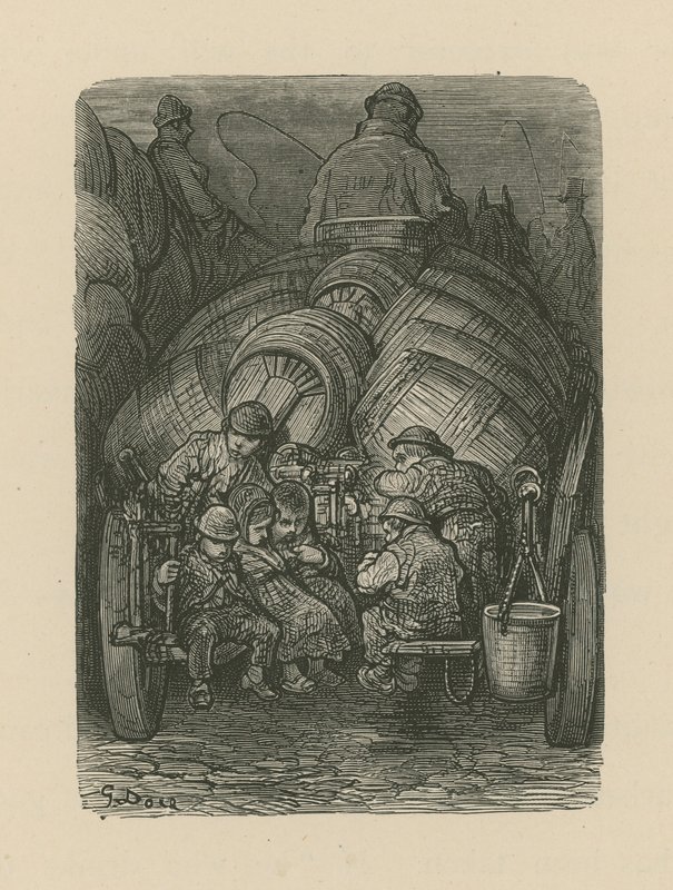 坐在啤酒厂送货车背面的孩子 作者 古斯塔夫·多尔（Gustave Dore）