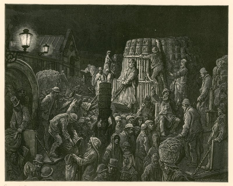 伦敦考文特花园市场 作者 古斯塔夫·多尔（Gustave Dore）