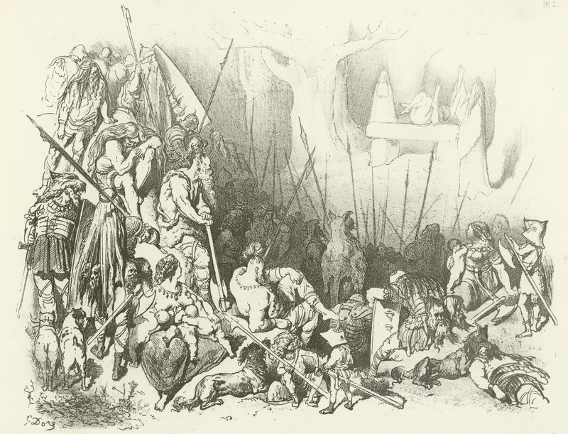 德鲁伊崇拜 - 人类牺牲（凹版印刷） 作者 古斯塔夫·多尔（Gustave Dore）