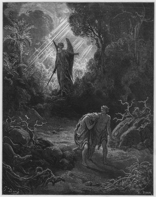 古斯塔夫多尔圣经：亚当和夏娃驱逐出伊甸园 作者 古斯塔夫·多尔（Gustave Dore）