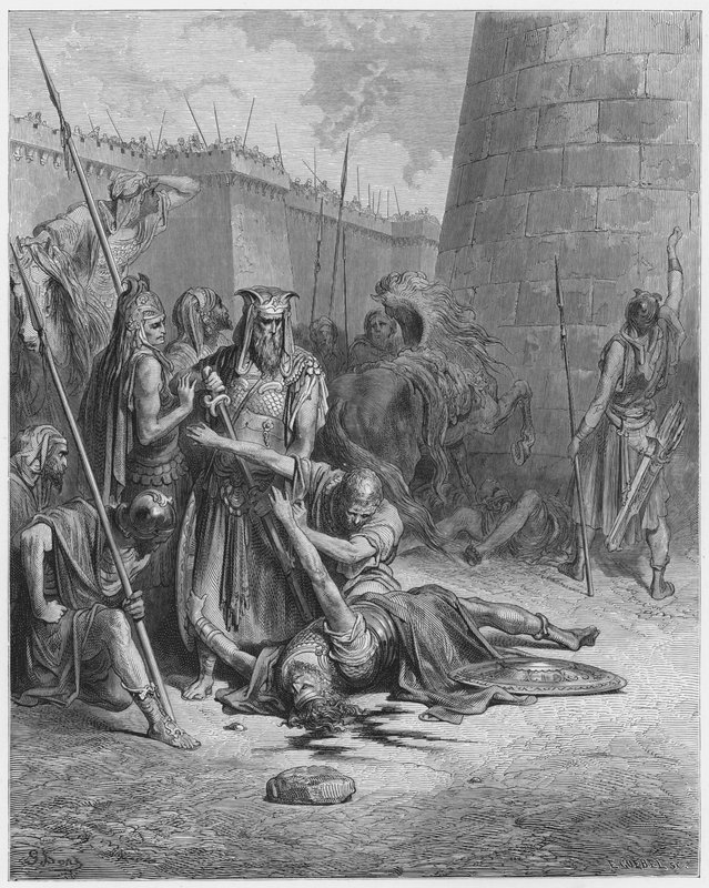 古斯塔夫多尔圣经：亚比米勒之死 作者 古斯塔夫·多尔（Gustave Dore）
