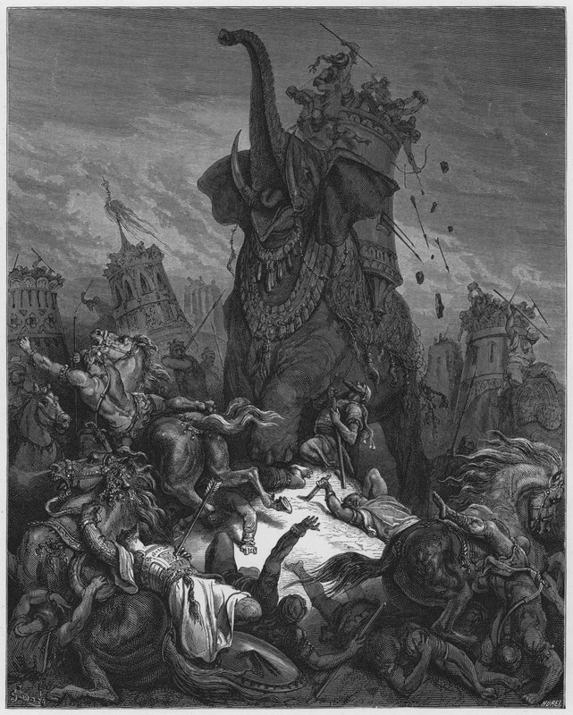 古斯塔夫多尔圣经：以利亚撒之死 作者 古斯塔夫·多尔（Gustave Dore）