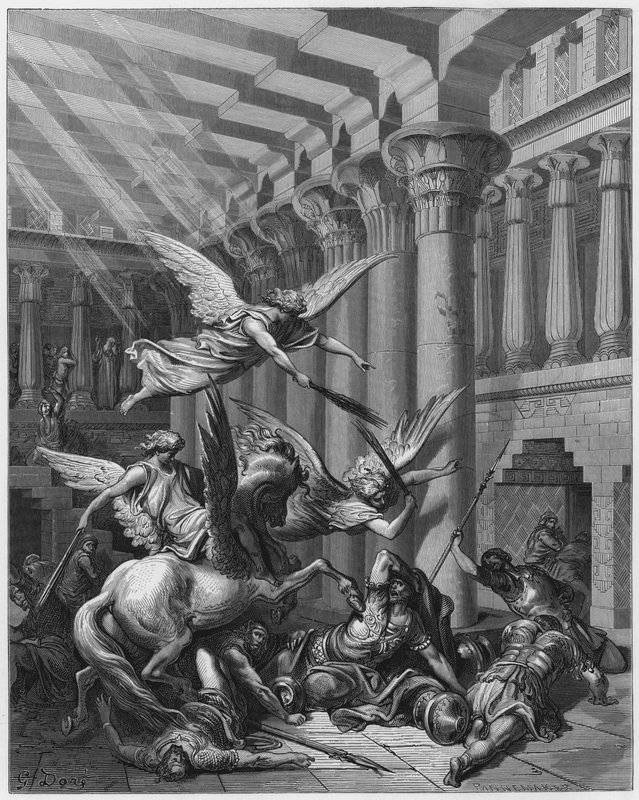 古斯塔夫多尔圣经：Heliodorus被击倒 作者 古斯塔夫·多尔（Gustave Dore）