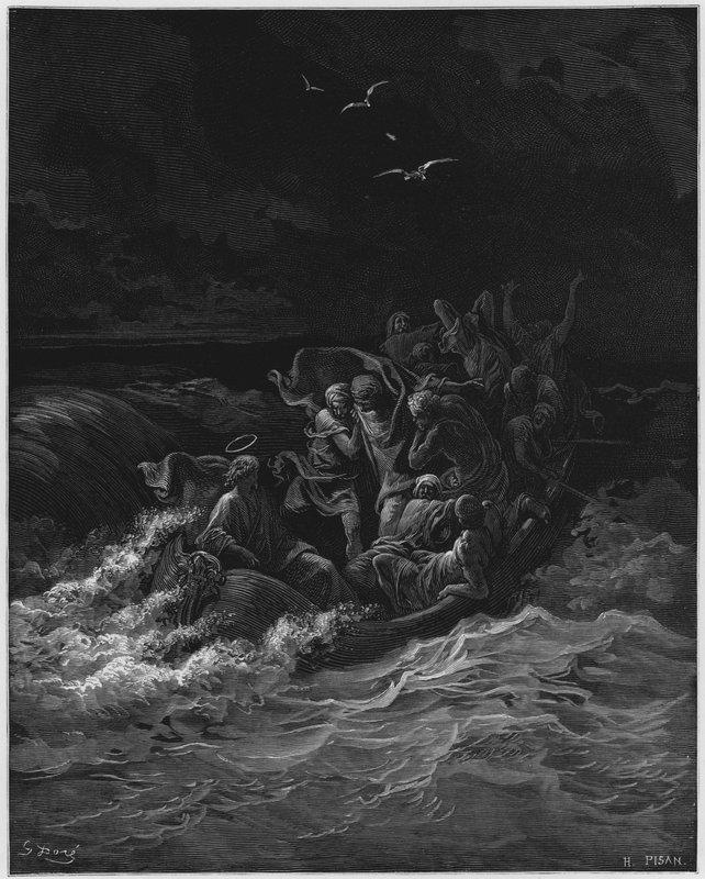 古斯塔夫多尔圣经：耶稣还在暴风雨中 作者 古斯塔夫·多尔（Gustave Dore）