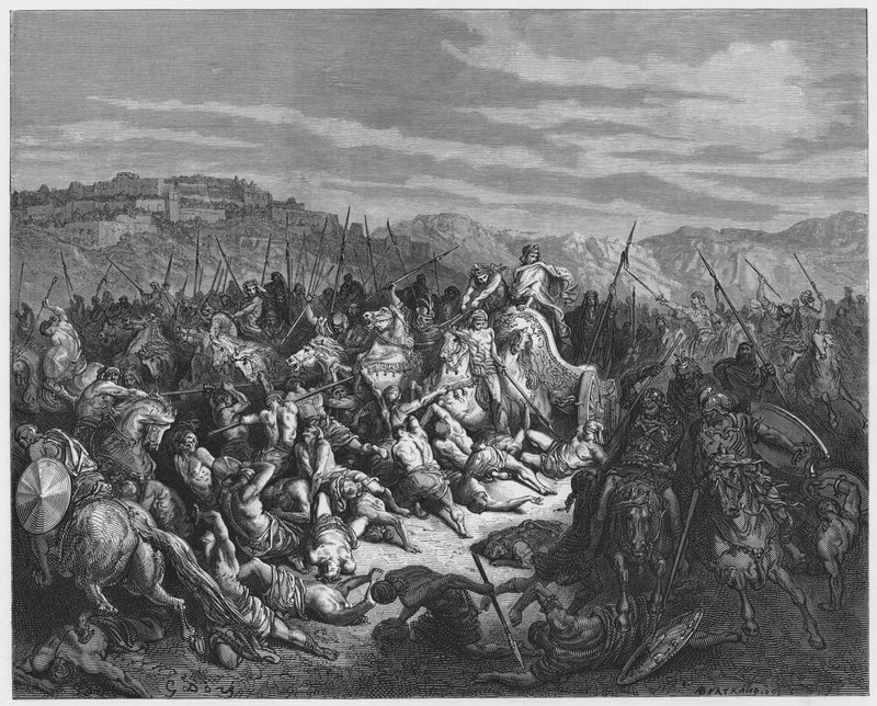 古斯塔夫多尔圣经：以色列人屠杀叙利亚人 作者 古斯塔夫·多尔（Gustave Dore）
