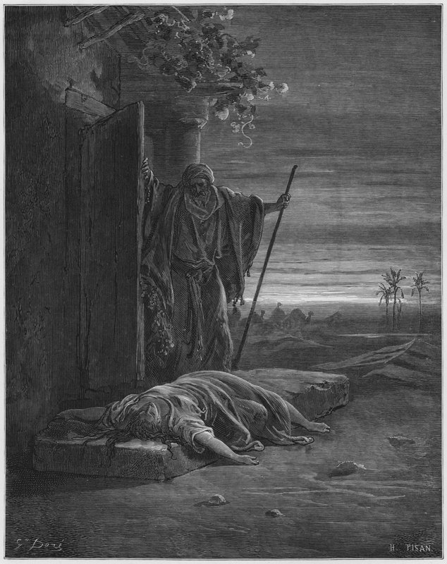 古斯塔夫多尔圣经：利未人找到了女人的尸体 作者 古斯塔夫·多尔（Gustave Dore）