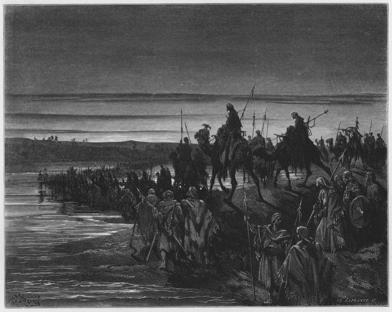 古斯塔夫多尔圣经：以色列人越过约旦 作者 古斯塔夫·多尔（Gustave Dore）