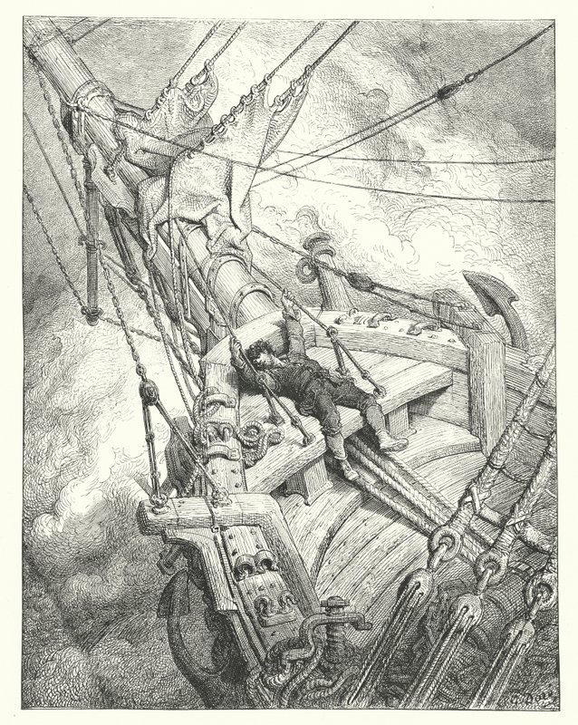 古斯塔夫-多尔为柯勒律治的《古海员礼赞》绘制的插图（版画） 作者 古斯塔夫·多尔（Gustave Dore）