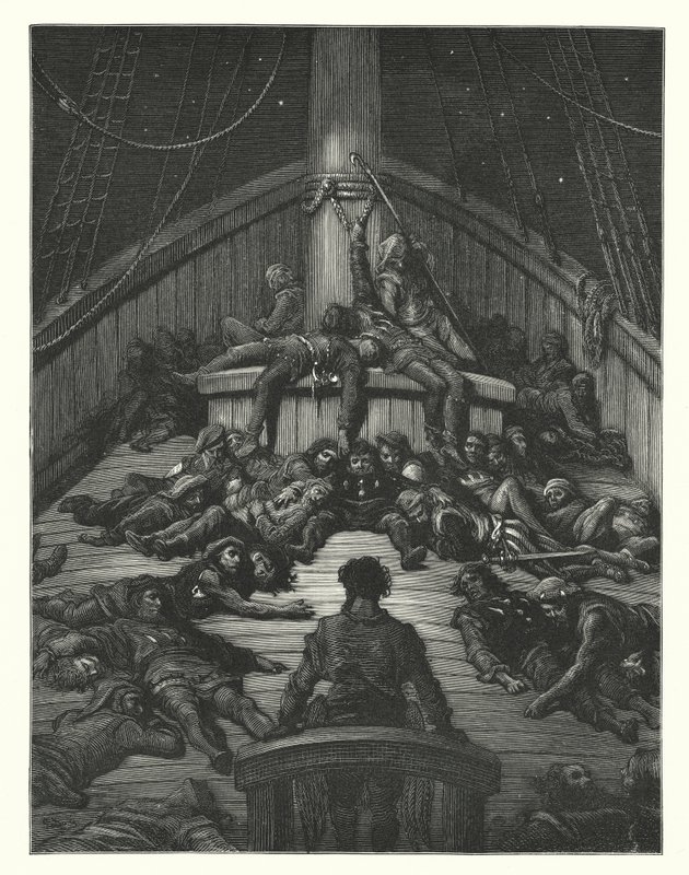古斯塔夫-多尔为柯勒律治的《古海员礼赞》绘制的插图（版画） 作者 古斯塔夫·多尔（Gustave Dore）