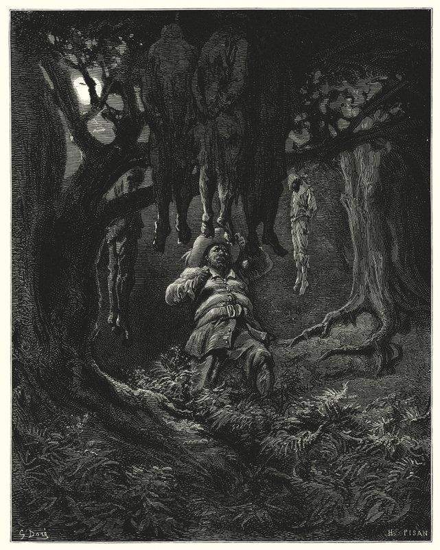 Gustave Dores Don Quixote: "He called out to Don Quixote for help" (engraving) 作者 古斯塔夫·多尔（Gustave Dore）