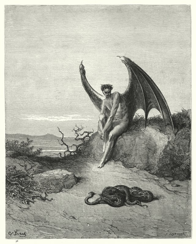 Gustave Dore为Miltons Paradise Lost，Book IX，第182,183行所插图 作者 古斯塔夫·多尔（Gustave Dore）