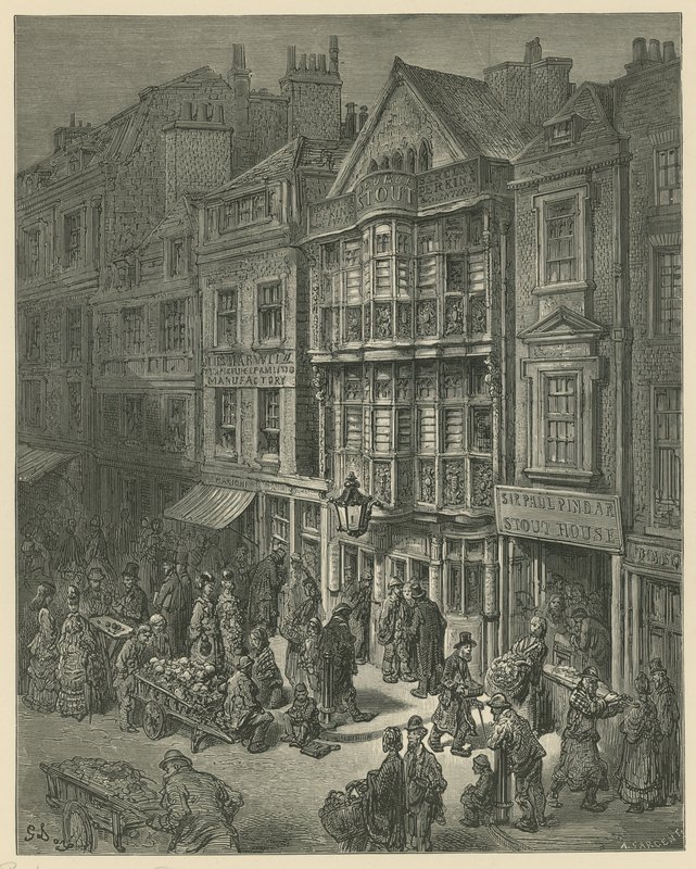 插图描绘Bishopsgate街 作者 古斯塔夫·多尔（Gustave Dore）