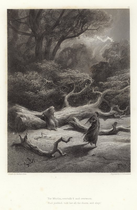 由Alfred Tennyson为Vivien的例证 作者 古斯塔夫·多尔（Gustave Dore）