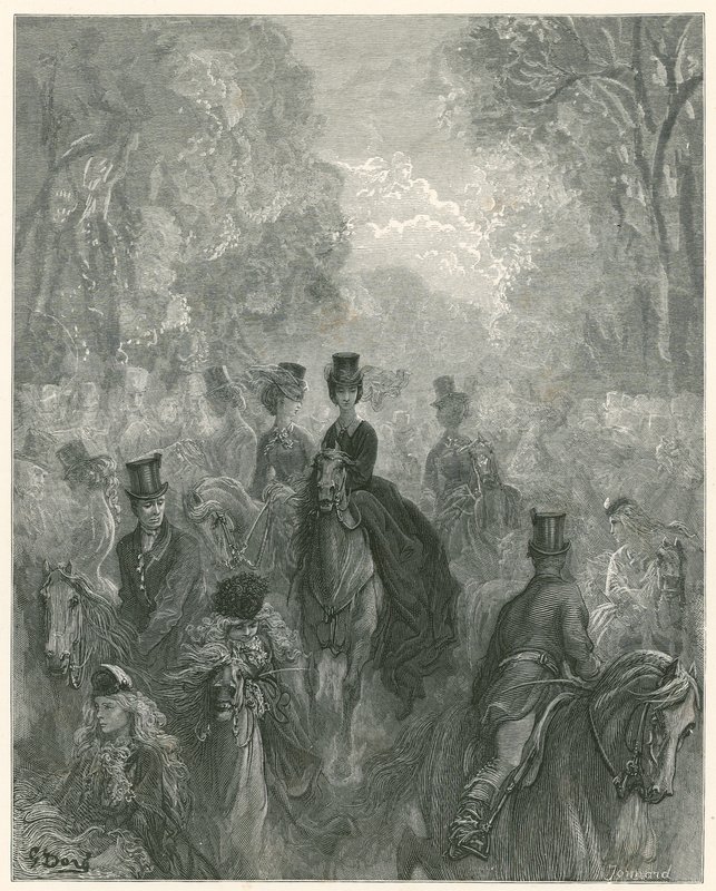 Lady&39;s Mile，Rotten Row，海德公园，伦敦 作者 古斯塔夫·多尔（Gustave Dore）