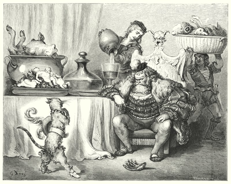 Le Maitre Chat ou le Chat Botte; Puss In Boots（雕刻）。 作者 古斯塔夫·多尔（Gustave Dore）