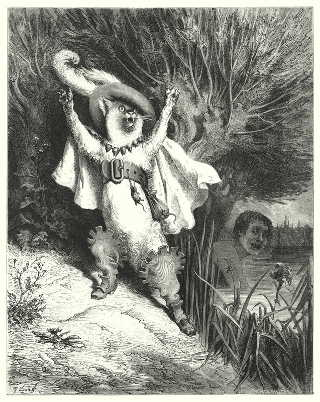 Le Maitre Chat ou le Chat Botte; Puss In Boots（雕刻）。 作者 古斯塔夫·多尔（Gustave Dore）
