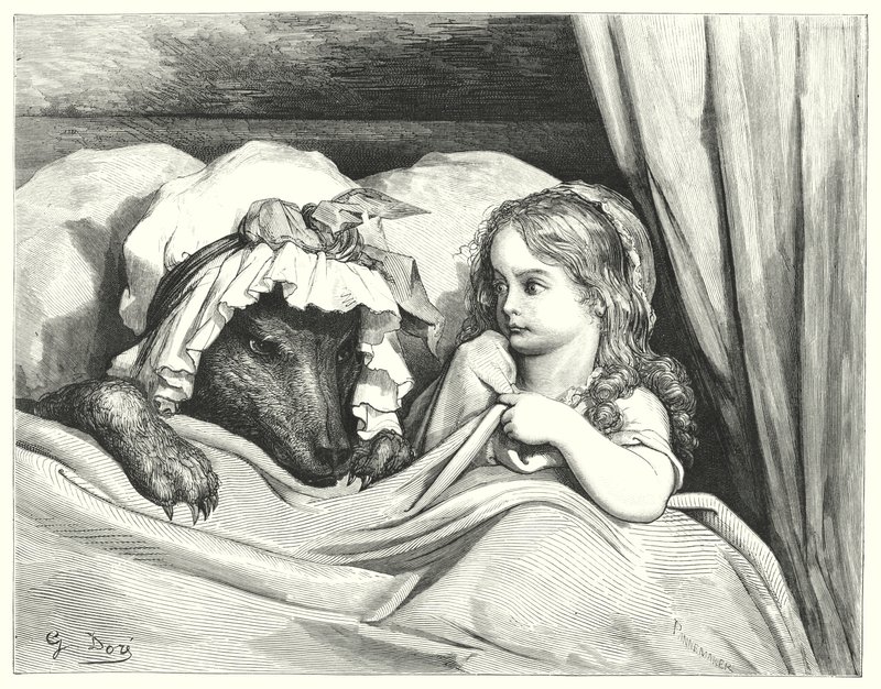 Le Petit Chaperon Rouge; Little Red Riding Hood (雕刻) 作者 古斯塔夫·多尔（Gustave Dore）