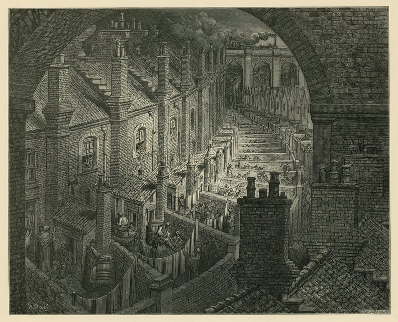 通过铁路在伦敦上空 作者 古斯塔夫·多尔（Gustave Dore）