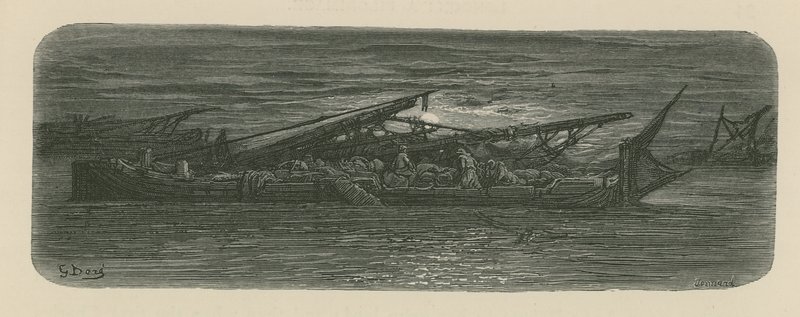一条小船的甲板的人们在泰晤士的 作者 古斯塔夫·多尔（Gustave Dore）