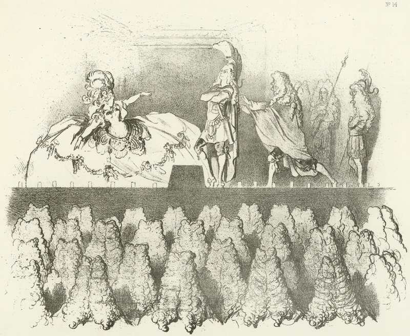 拉辛在凡尔赛宫1695年（凹版印刷）演出 作者 古斯塔夫·多尔（Gustave Dore）