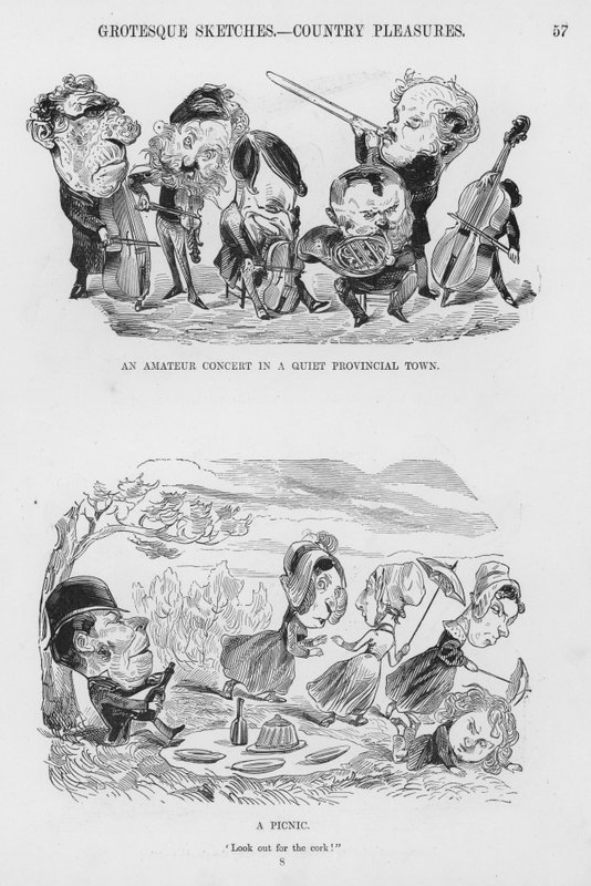古斯塔夫-多尔的《幽默和怪诞素描》（版画）。 作者 古斯塔夫·多尔（Gustave Dore）