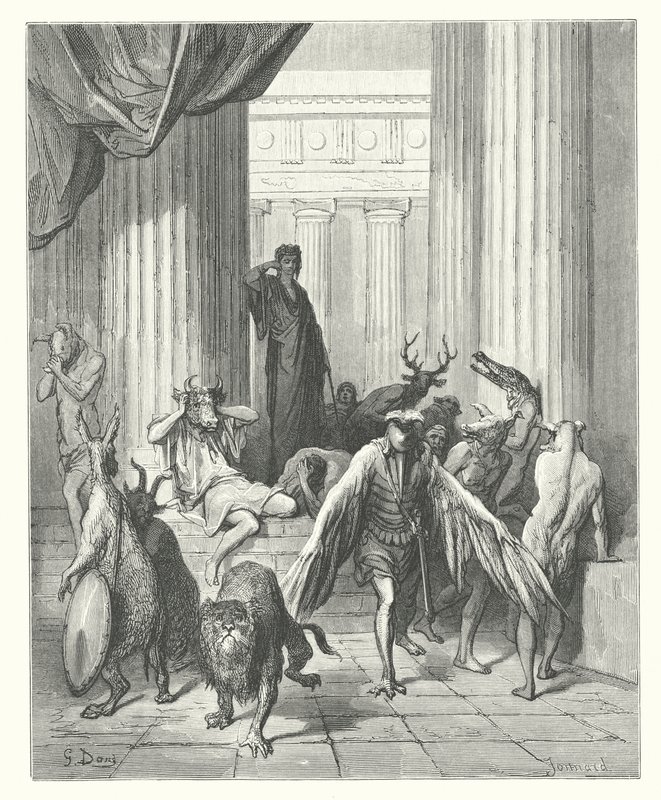 拉封丹的寓言：尤利西斯的同伴们（雕刻） 作者 古斯塔夫·多尔（Gustave Dore）