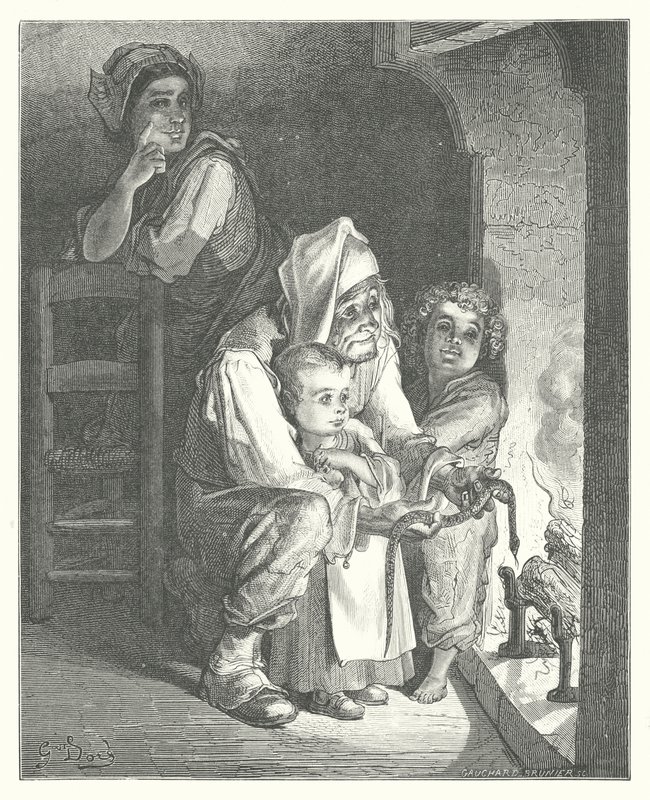 拉封丹寓言：乡下人与蛇（雕刻） 作者 古斯塔夫·多尔（Gustave Dore）