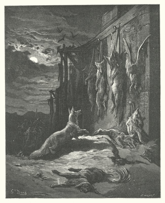 拉封丹寓言：英国狐狸（雕刻） 作者 古斯塔夫·多尔（Gustave Dore）