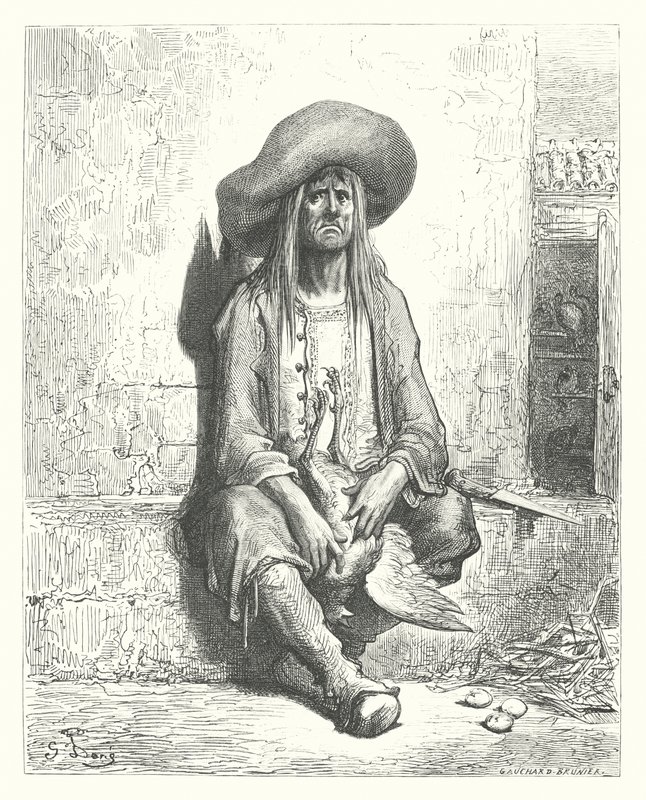 拉封丹寓言下金蛋的母鸡（雕刻） 作者 古斯塔夫·多尔（Gustave Dore）