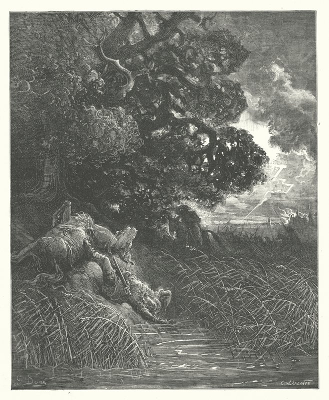 拉封丹寓言：橡树和芦苇（雕刻） 作者 古斯塔夫·多尔（Gustave Dore）