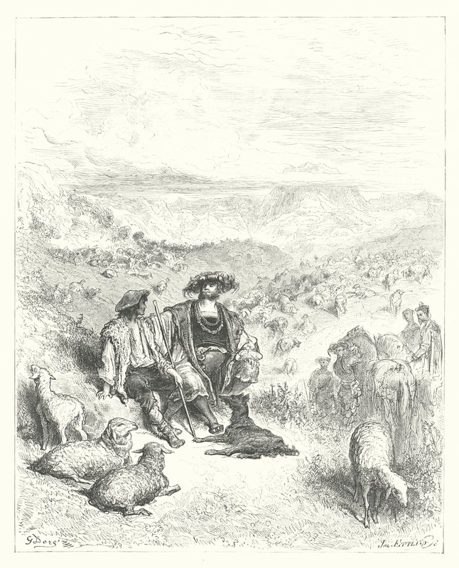 拉封丹寓言：牧羊人与国王（雕刻） 作者 古斯塔夫·多尔（Gustave Dore）