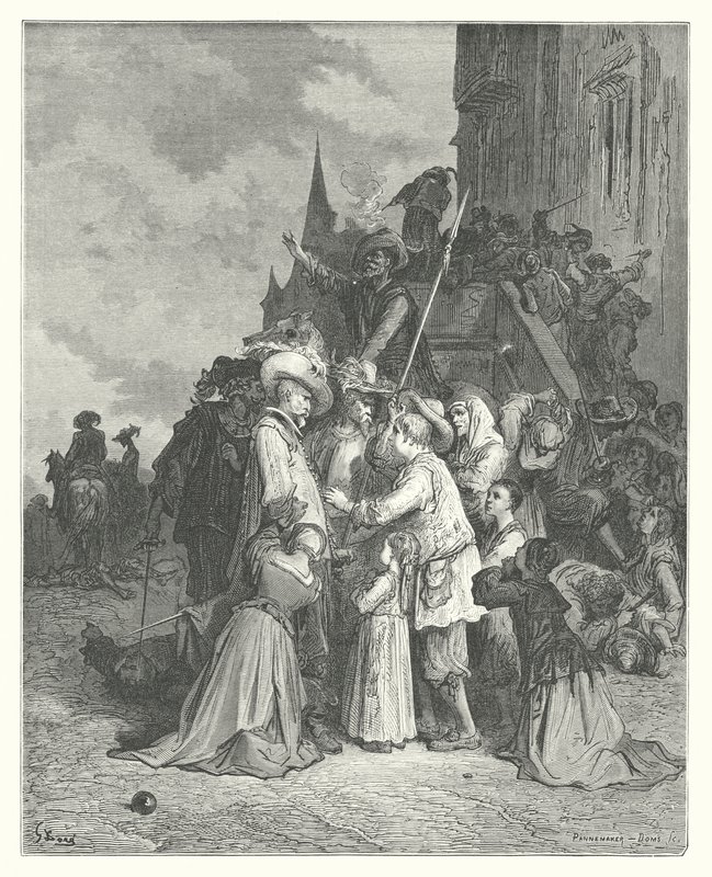 拉封丹的寓言：秃鹫和鸽子（雕刻） 作者 古斯塔夫·多尔（Gustave Dore）