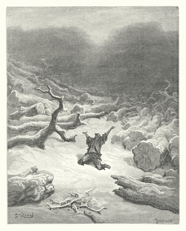 拉封丹寓言：樵夫和水星（雕刻） 作者 古斯塔夫·多尔（Gustave Dore）