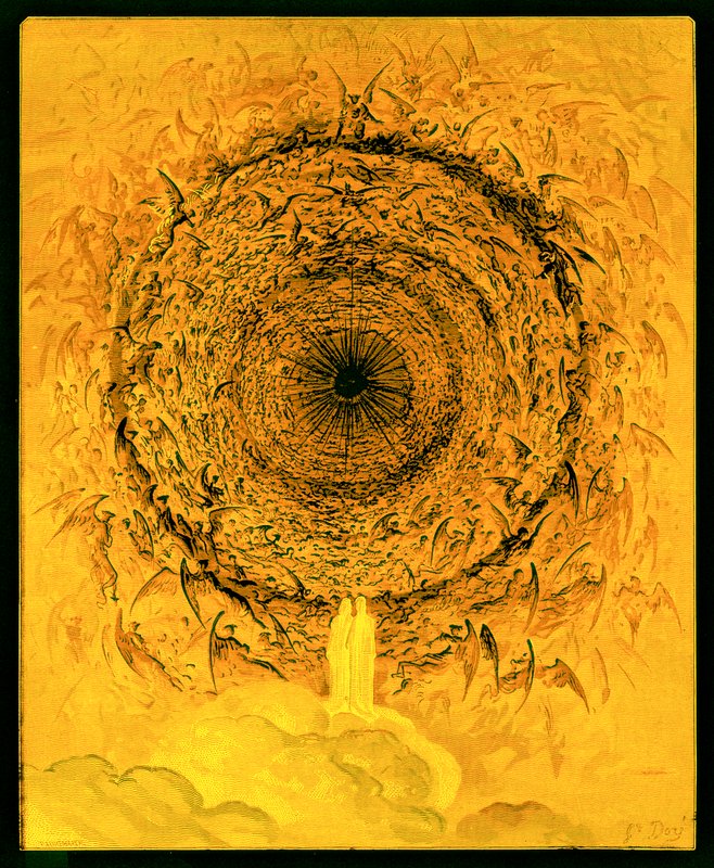 Empyrean的愿景，来自&39;The Dore Gallery&39;的插图，由Stephane Pannemaker（1847-1930）刻，出版于1890年（数字增强图像） 作者 古斯塔夫·多尔（Gustave Dore）