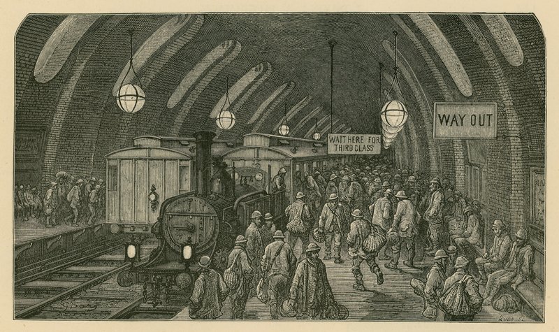 工人的火车（雕刻）。 作者 古斯塔夫·多尔（Gustave Dore）