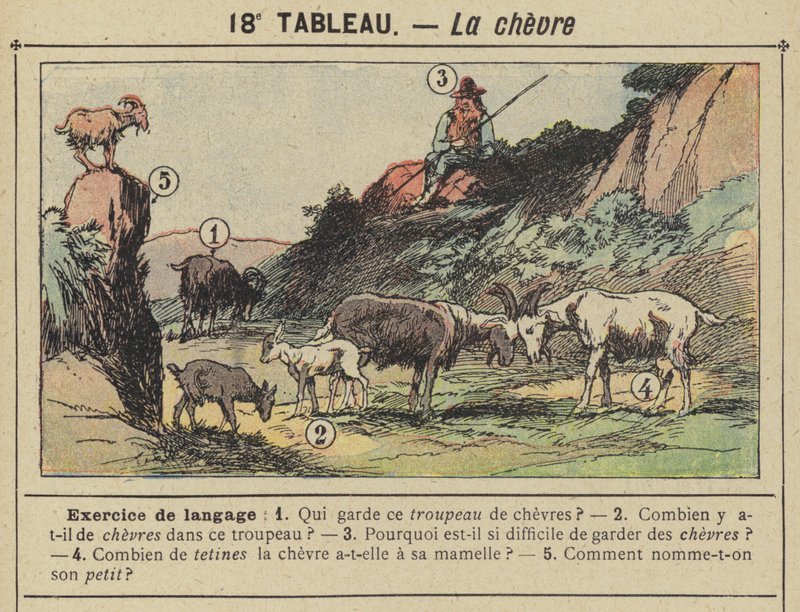 山羊（彩色平版画 作者 古斯塔夫·弗赖蓬（Gustave Fraipont）