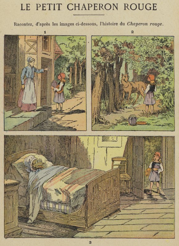小红帽(彩色平版印刷) 作者 古斯塔夫·弗赖蓬（Gustave Fraipont）