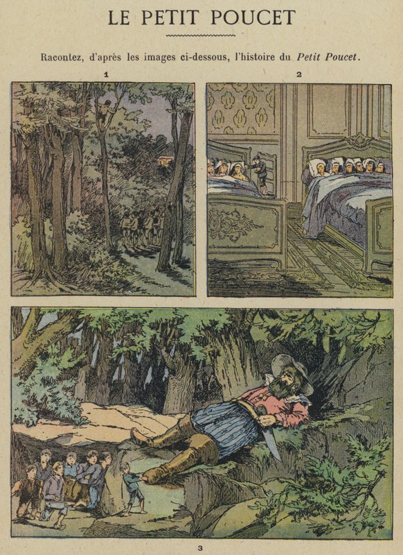 Le Petit Poucet（彩色平版印刷）。 作者 古斯塔夫·弗赖蓬（Gustave Fraipont）