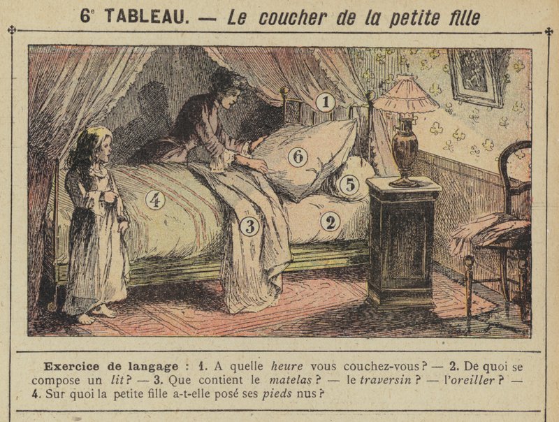 小女孩的睡觉时间（彩色平版印刷品 作者 古斯塔夫·弗赖蓬（Gustave Fraipont）