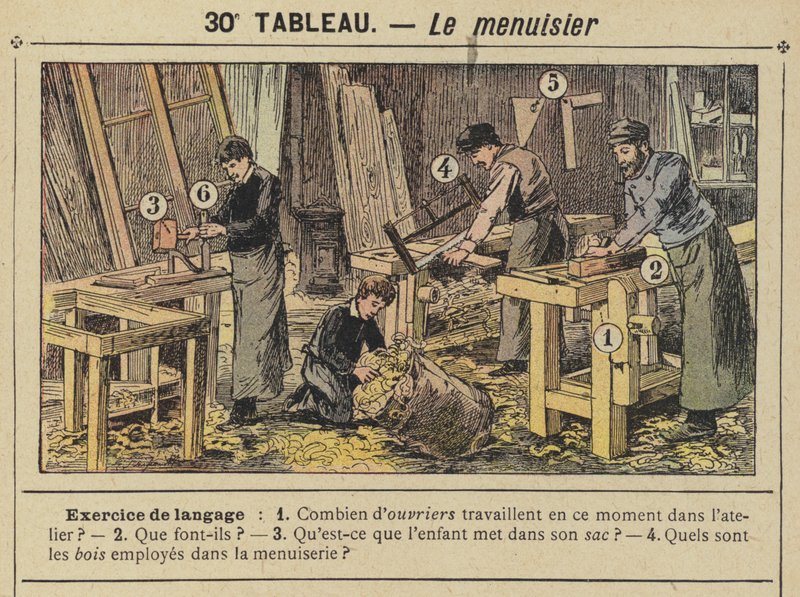 木匠（彩色平版印刷 作者 古斯塔夫·弗赖蓬（Gustave Fraipont）