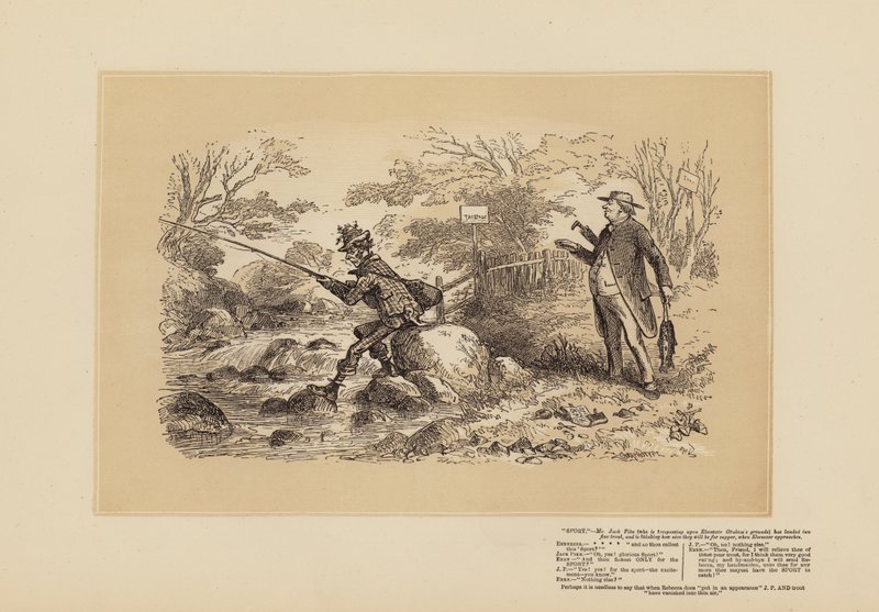 垂钓素描，第 2 号，非常像一个偷猎者（雕刻） 作者 哈布特骑士 (1815 92) 布朗