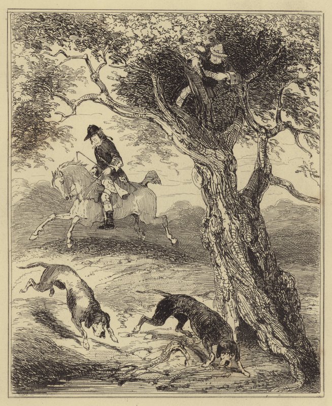 Dick Turpin被血猎犬追杀 作者 Hablot骑士布朗