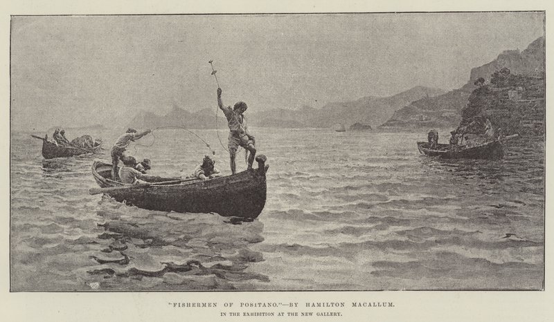 波西塔诺的渔夫，在新画廊的展览 作者 汉密尔顿·麦卡勒姆（Hamilton Macallum）