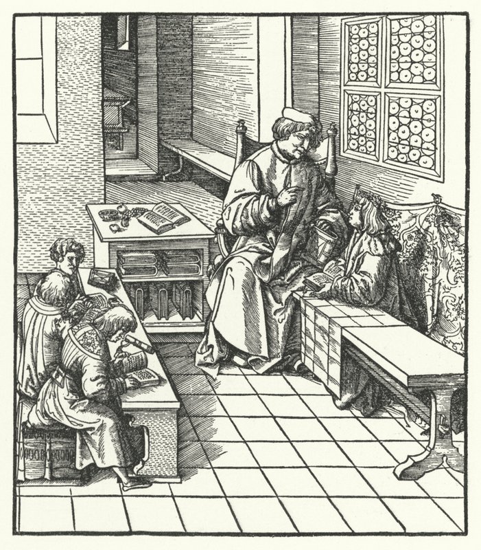 Archduke Maximilian of Austria at school as a child (engraving) 作者 汉斯（后）布格克迈尔