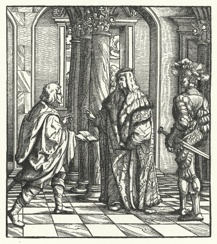 Archduke Maximilian of Austria receiving the agreement of Mary of Burgundy to his proposal of marriage (engraving) 作者 汉斯（后）布格克迈尔