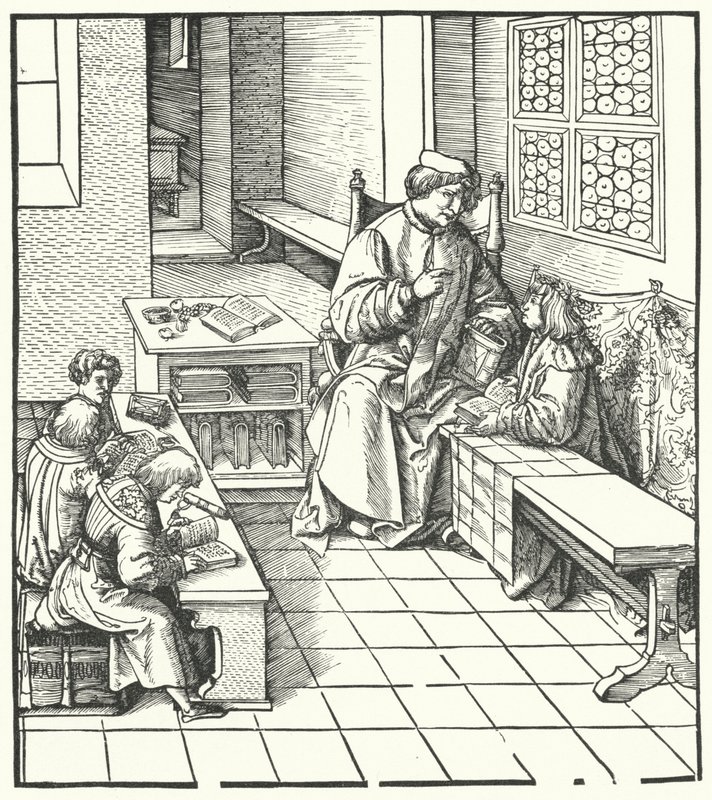 Maximilian receiving instruction (engraving) 作者 汉斯（后）布格克迈尔