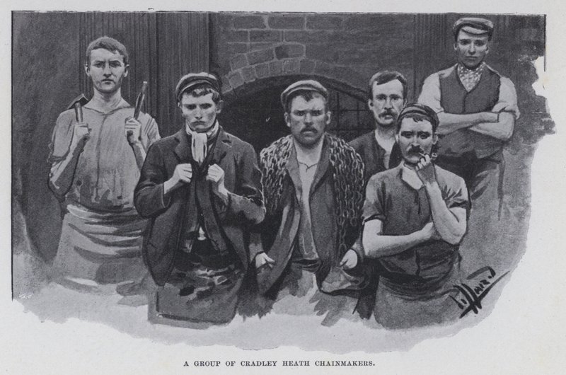 A group of Cradley Heath Chainmakers (b/w photo) 作者 哈罗德·休姆·皮法德