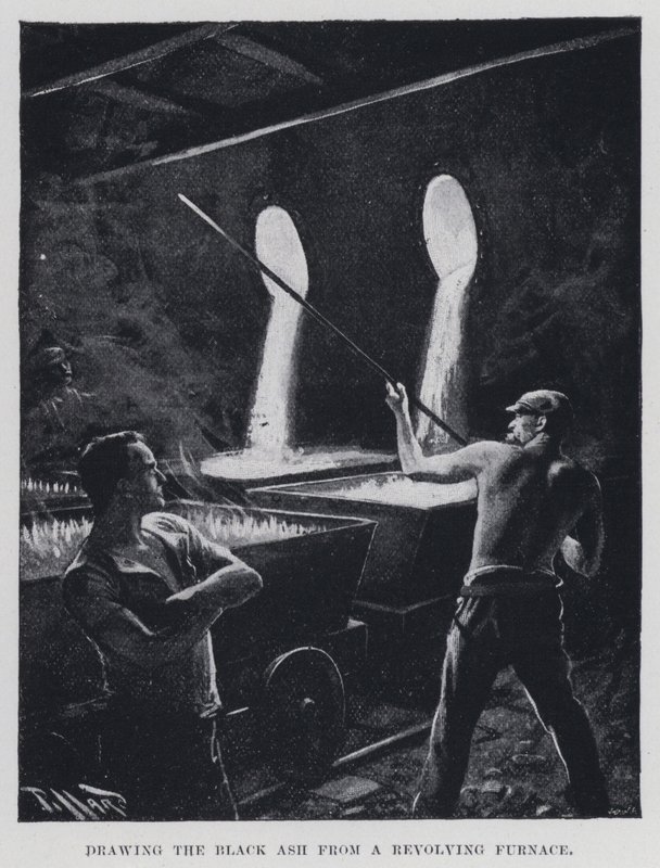 Drawing the black ash from a revolving furnace (b/w photo) 作者 哈罗德·休姆·皮法德