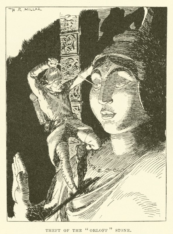 Theft of the "Orloff" stone (engraving) 作者 哈罗德·罗伯特·米勒