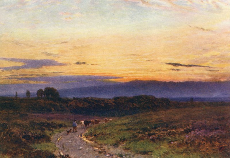 夏夜，米尔福德公地（彩色石版画） 作者 哈罗德·萨顿·帕尔默